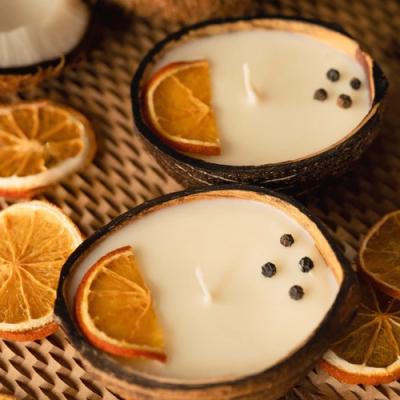 Coconut Shell Candle/Diya|Eco-Friendly Scented Soy  Wax
