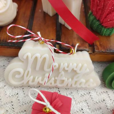 Merry Christmas Text Candles