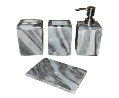 Grey Marble Bathroom Accessory Set