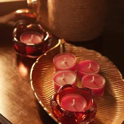 Set of 6 Red Tealight Candles