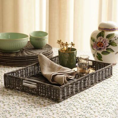 Grey Resin Wicker Tray