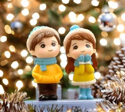 Winter Couple Miniature Figurine