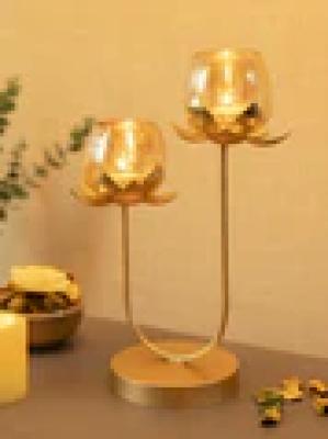 2 Lotus Mercury Votive Candle Holder for Table
