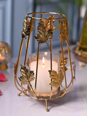 Glass Votive Holder with Metal Basket