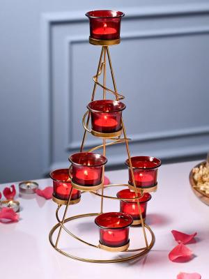 Red 7 Votive Tree T- Light Holder
