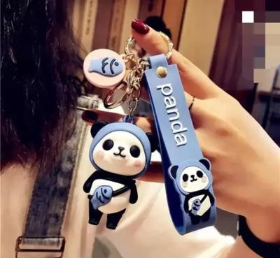 Cute panda blue 3d key chain