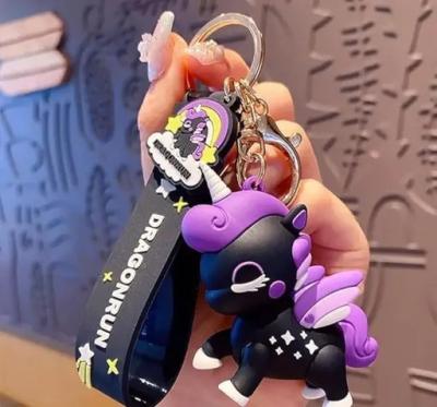 Pretty Charming Black Unicorn Keychain
