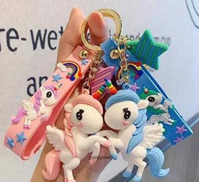 Baby Pink and Blue flying Unicorn Keychain