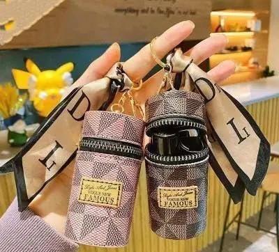 Lipstick Organizer, Luxury Leather Lip Gloss Bag, Mini Lipstick Case with Keychain