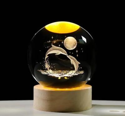 Glass Lamp 3D Ball Astronomy Night Lamp