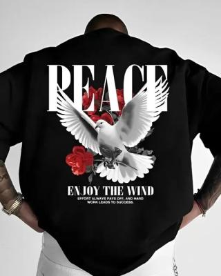 PEACE PRINTED OVERSIZE TSHIRT