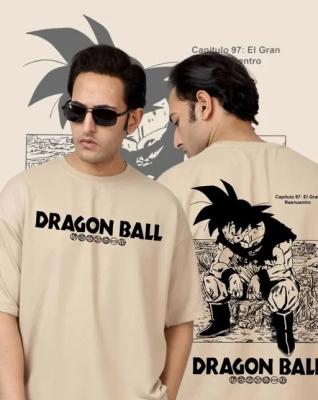 Anime Print Oversized T-Shirt | Goku Anime Back Print Cotton T-Shirt |
